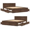 vidaXL Bedframe met hoofdeinde bewerkt hout bruineikenkleur 140x190 cm