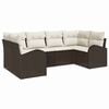 vidaXL Tuinbankenset 6 st Bruin en wit poly rattan