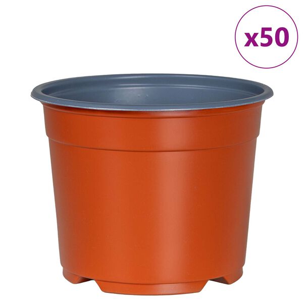vidaXL Bloempot 50 pcs Terracotta &Oslash; 15 x 12.5 cm Kunststof
