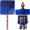 vidaXL Balinese Parasol 260 Blauw 180-190 cm Katoen en massief hout