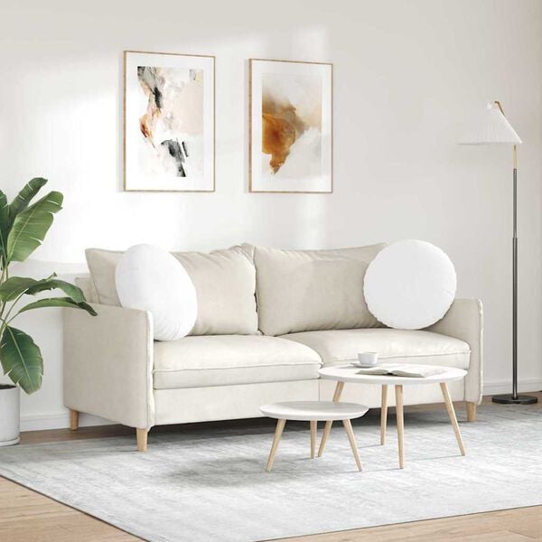 vidaXL Zitkussens 2 pcs Wit &Oslash;50 x 19 cm Stof