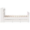 vidaXL Bed met boekenkast zonder matras grenenhout wit 160x200 cm