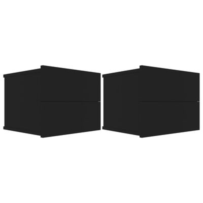 vidaXL Nachtkastjes 2 st 40x30x30 cm bewerkt hout zwart