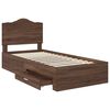 vidaXL Bedframe met hoofdeinde Bruin Eiken 75 x 190 cm Bewerkt hout