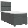 vidaXL Boxspringbed met matras met hoofdeinde Donkergrijs Enkel Stof
