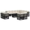 vidaXL Tuinbankenset 13 st Zwart poly rattan