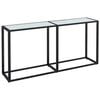 vidaXL Wandtafel 160x35x75,5 cm gehard glas witmarmerkleurig