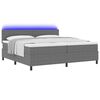 vidaXL LED Box Spring Bed Lichtgrijs en wit. 200 x 200 cm Katoen Stof