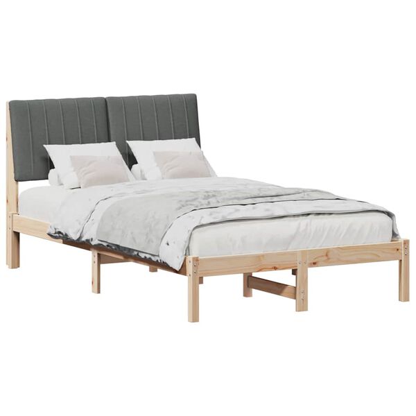 vidaXL Bedframe met hoofdeinde Bruin 120 x 190 cm Massief grenenhout