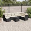 vidaXL 9-delige Loungeset met kussens poly rattan zwart
