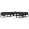 vidaXL 10-delige Loungeset met kussens aluminium antracietkleurig