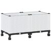 vidaXL Tuinschaal met wielen Wit 80 x 40 x 48 cm PP