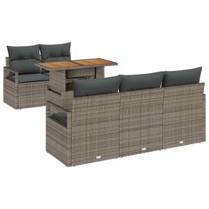 vidaXL Tuin Sofa Set met kussen 6 pcs Grijs