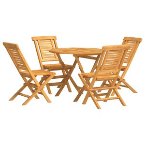 vidaXL 5-delige Tuinset massief teakhout