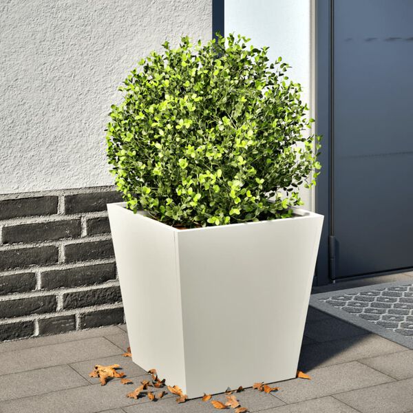 vidaXL Plantenbak 40x40x40 cm staal wit