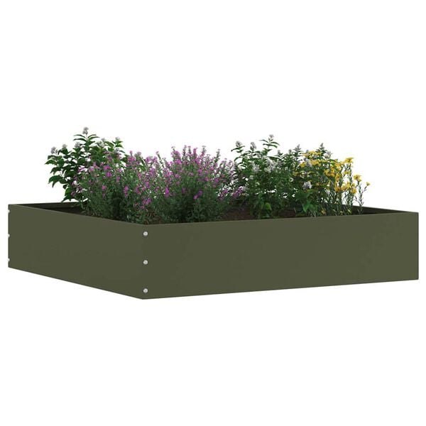 vidaXL Tuinrand 6 pcs Olijf Groen 60 x 60 x 13 cm Staal