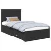 vidaXL Bedframe met lade Zwart en Zilver 90 x 200 cm Bewerkt hout
