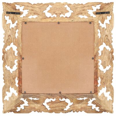 vidaXL Spiegel handgesneden 50x50 cm massief mangohout bruin