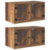 vidaXL Wandkasten 2 st 68 x 37 x 35 cm Bewerkt hout Oud Hout