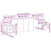 vidaXL Hoofdbord Met Kast met lade 3 pcs Oud Hout Bewerkt hout