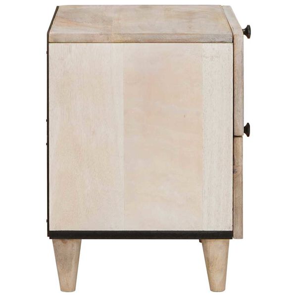 vidaXL Nachtkastje met lade Beige 40 x 33 x 46 cm Massief acaciahout