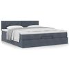 vidaXL Ottoman bed met matras 180x200cm fluweel donkergrijs