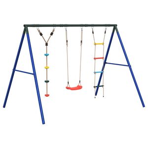 vidaXL Schommelset met schommel, ladder en klimtouw met schijven