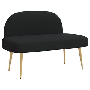 vidaXL Beklede bank met rugleuning Zwart 110 x 60 x 76 cm