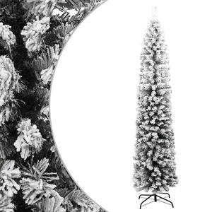 vidaXL Kunstkerstboom met sneeuw smal 180 cm PVC groen