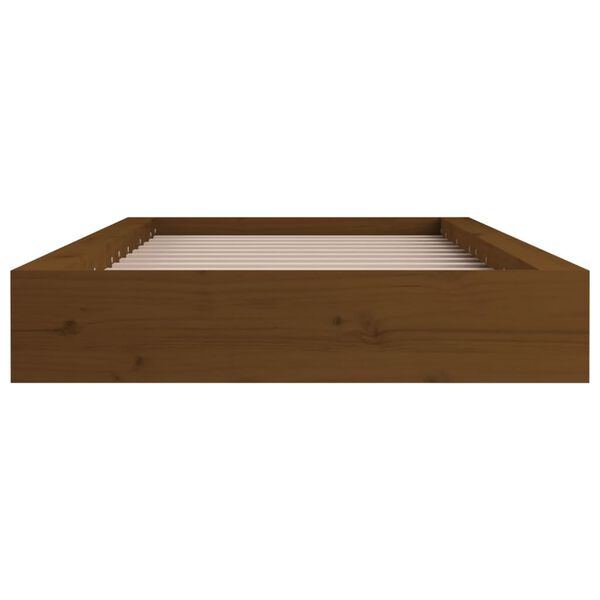 vidaXL Bedframe massief hout honingbruin 75x190 cm