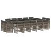 vidaXL 15-delige Tuinset met kussens poly rattan grijs