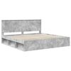 vidaXL Bedframe met hoofdeinde Beton 200 x 200 cm Massief grenenhout