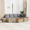 vidaXL Tuin Sofa Set met kussen met opslag 7 pcs Beige Poly riet