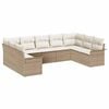 vidaXL Tuinbankenset met kussen Beige poly rattan