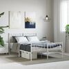 vidaXL Bedframe met hoofd- en voeteneinde metaal wit 140x190 cm