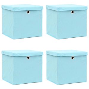 vidaXL Opbergboxen met deksel 4 st 28x28x28 cm babyblauw