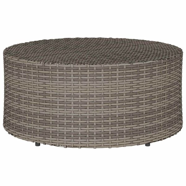 vidaXL Buiten Koffietafel Grijs &Oslash; 68 x 30 cm poly rattan