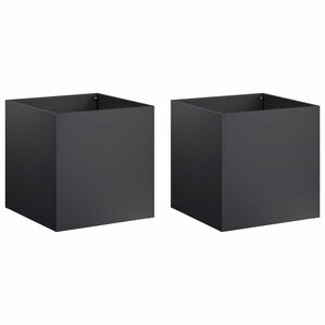 vidaXL Plantenbak 2 st Zwart 25 x 25 x 25 cm Koudgewalst staal