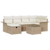 vidaXL Tuinbankenset 7 st Beige en Cr&egrave;me poly rattan