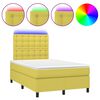 vidaXL Boxspring met matras en LED stof groen 120x200 cm