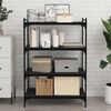 vidaXL Boekenplank Bord 4 pcs Zwart 80 x 40 x 1,5 cm Bewerkt hout
