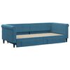 vidaXL Slaapbank met onderschuifbed en lades 90x200 cm fluweel blauw