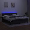 vidaXL Boxspring met matras en LED stof zwart 160x200 cm