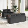 vidaXL Tuin Sofa Set met kussen met opslag met kussen 6 pcs Zwart