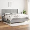 vidaXL Boxspring met matras stof lichtgrijs 200x200 cm