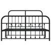 vidaXL Bedframe met hoofd- en voeteneinde metaal zwart 140x190 cm