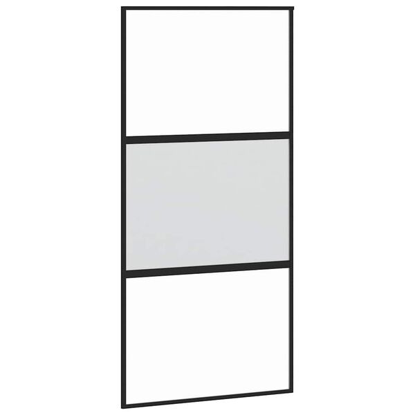 vidaXL Schuifdeur met beslag 102,5x205 cm gehard glas en aluminium