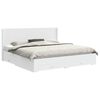 vidaXL Bedframe met opbergruimte en hoofdbord Wit Bewerkt hout