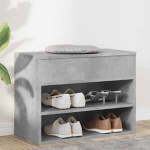 vidaXL Schoenenbank 60x30x45 cm bewerkt hout betongrijs