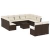 vidaXL 12-delige Loungeset met kussens poly rattan bruin